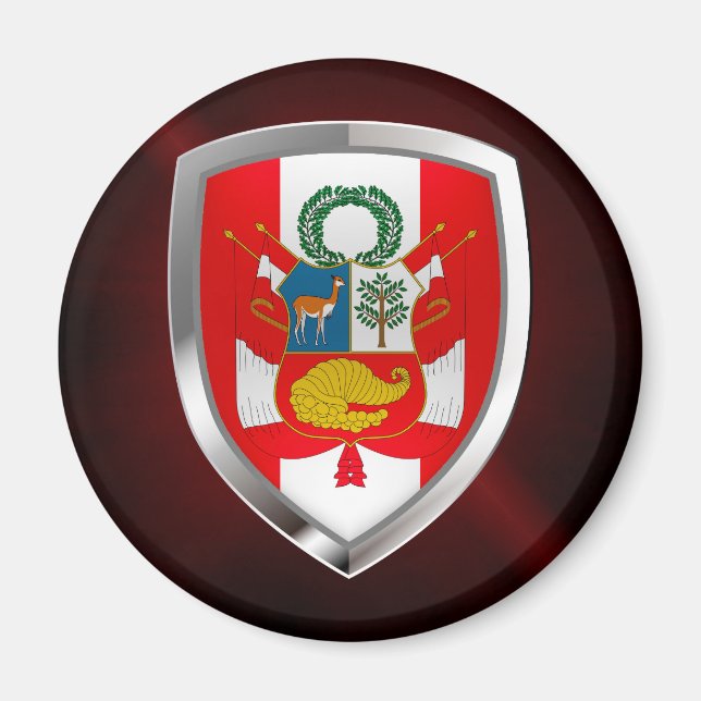 Íman Emblema Metálico do Peru (Frente)
