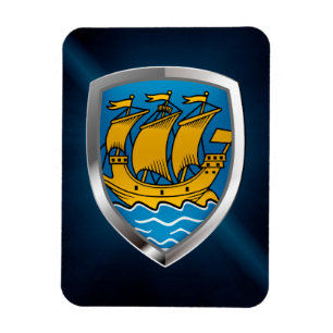Íman Emblema Metálico do santo Pierre e Miquelon