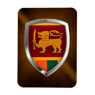 Íman Emblema Metálico do Sri Lanka