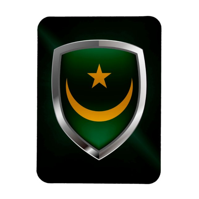 Íman Emblema Metálico Mauritânia (Vertical)