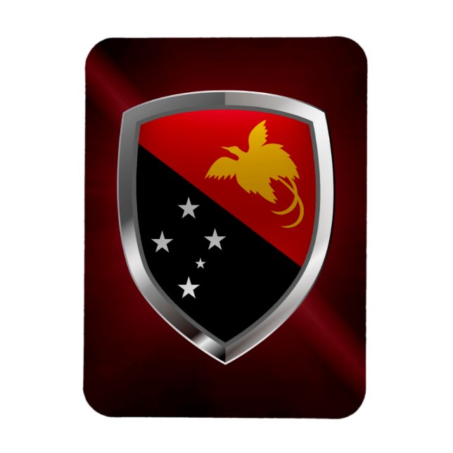 Íman Emblema Metálico Papua-Nova Guiné (Vertical)