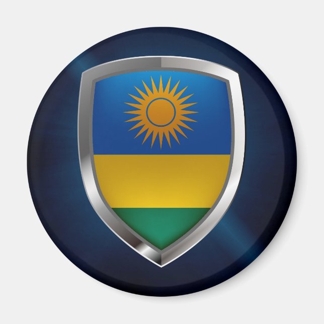 Íman Emblema Metálico Ruanda (Frente)