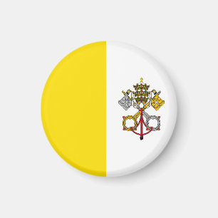 Íman Emblema Redondo da Bandeira da Cidade do Vaticano