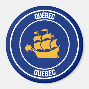 Íman Emblema Redondo da Cidade de Quebec