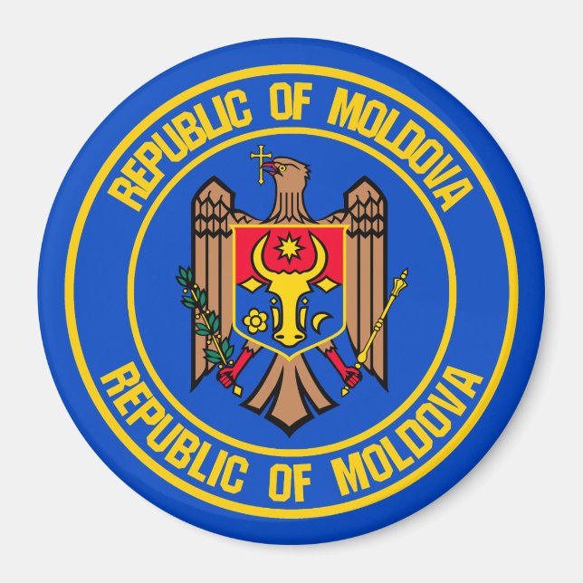 Íman Emblema Redondo da Moldávia (Frente)