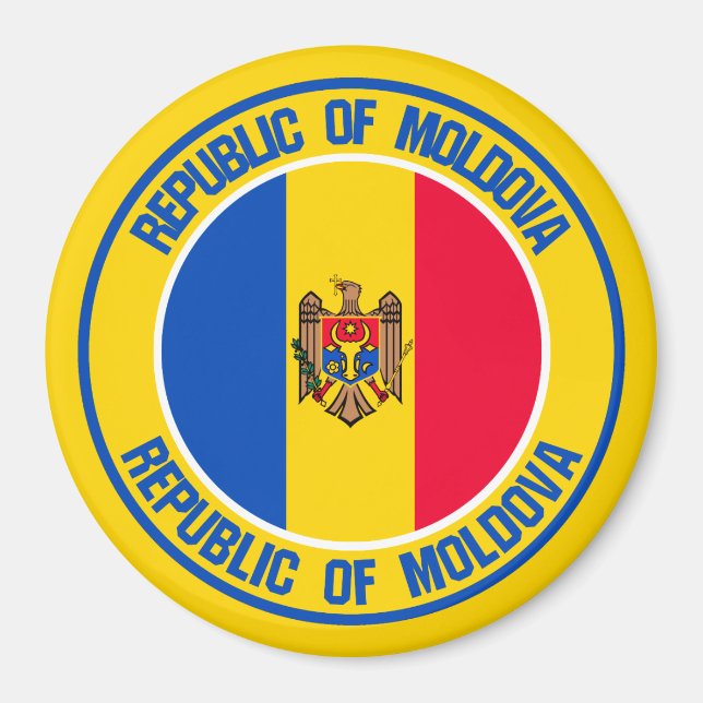 Íman Emblema Redondo da Moldávia (Frente)