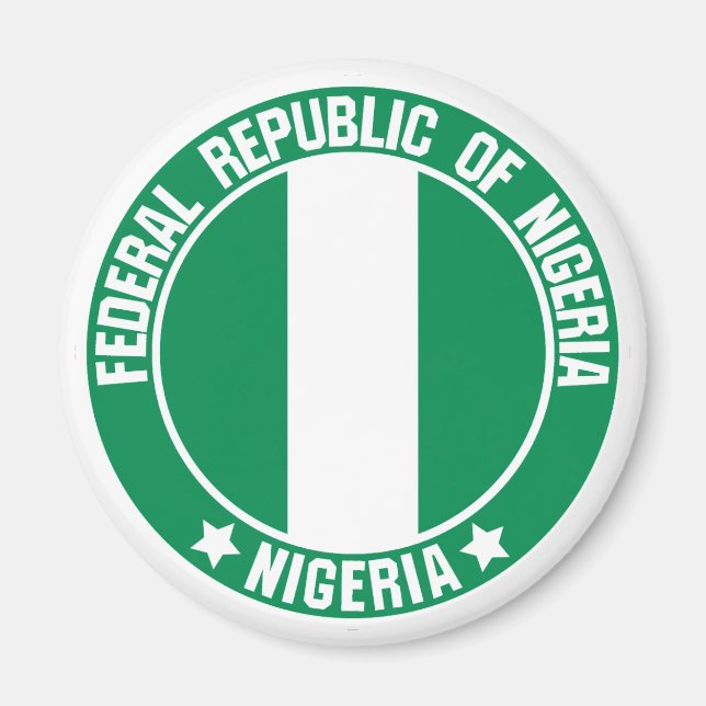 Íman Emblema Redondo da Nigéria (Frente)