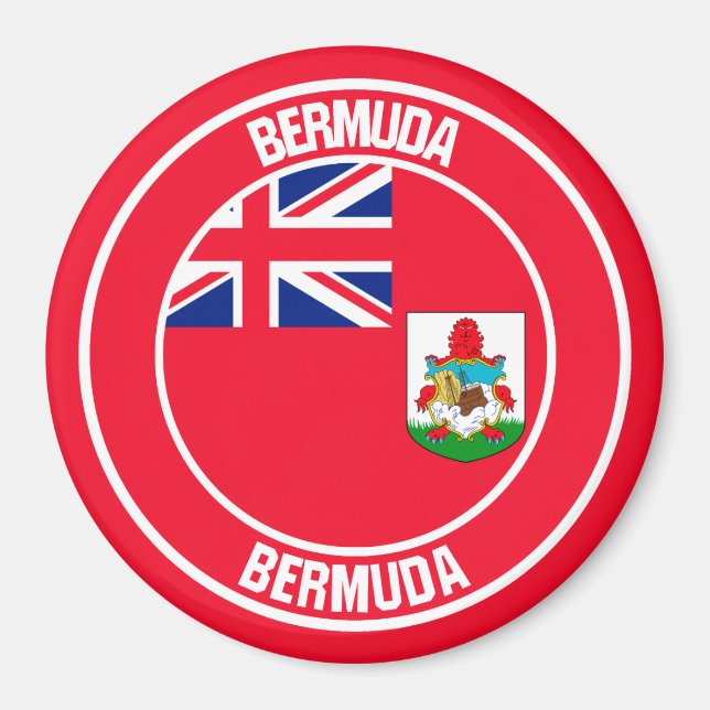 Íman Emblema Redondo das Bermudas (Frente)