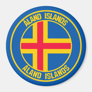 Íman Emblema redondo das ilhas de Åland