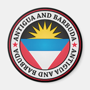 Íman Emblema redondo de Antígua e de Barbuda