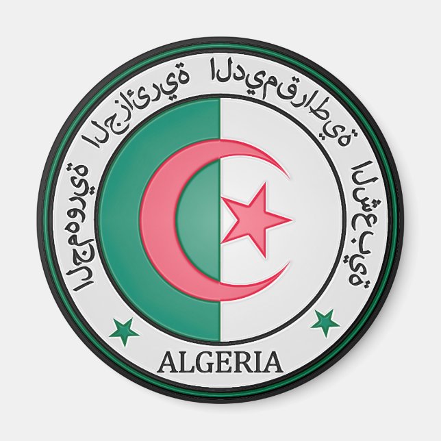 Íman Emblema redondo de Argélia (Frente)