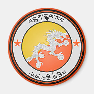 Íman Emblema redondo de Bhutan