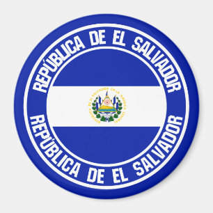 Íman Emblema redondo de El Salvador