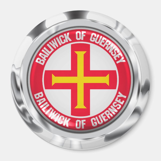 Íman Emblema Redondo de Guernsey (Frente)