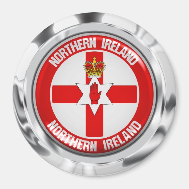 Íman Emblema redondo de Irlanda do Norte (Frente)