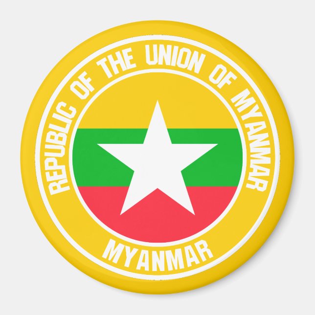 Íman Emblema Redondo de Myanmar (Frente)