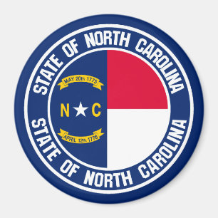 Íman Emblema redondo de North Carolina