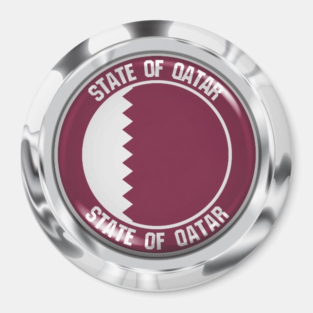 Íman Emblema redondo de Qatar (Frente)