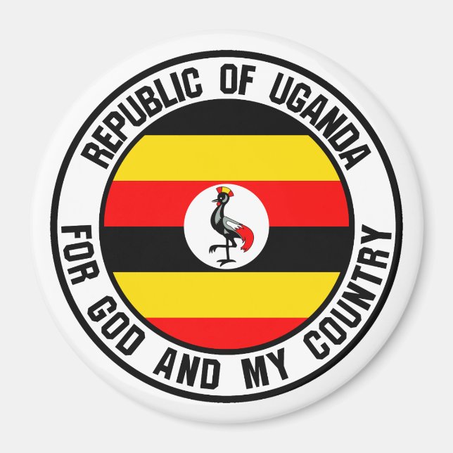 Íman Emblema Redondo de Uganda (Frente)