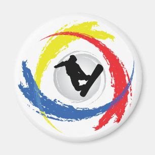 Íman Emblema Tricolor da snowboarding