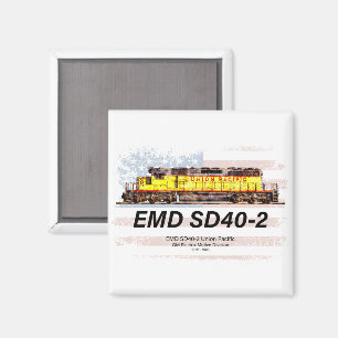 Íman EMD SD40-2 Locomotiva Diesel. bandeira americana