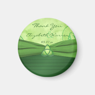 Íman Emerald Green Celtic Loveknot Weding Favor Magnet