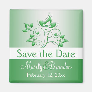 Íman Emerald Green e White Weding Favorecem Magnet