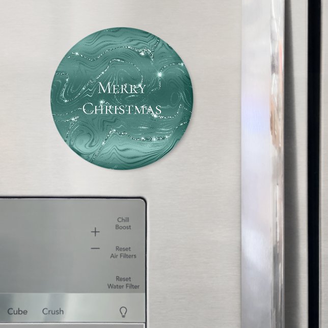 Íman Emerald Green Glitzy Marble Christmas (In Situ (Fridge))