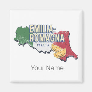 Íman Emilia Romagna Flag Itália Retro Region Map Vintag