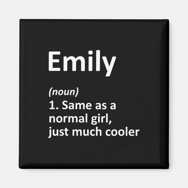 Íman Emily Definition Personed Name Funny Birthday (Frente)