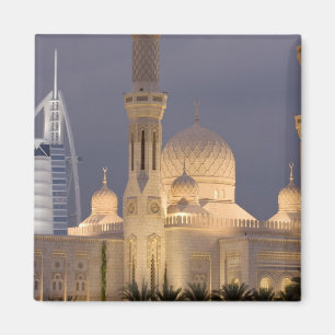 Íman Emirados Árabes Unidos, Dubai. Mesquita à noite co