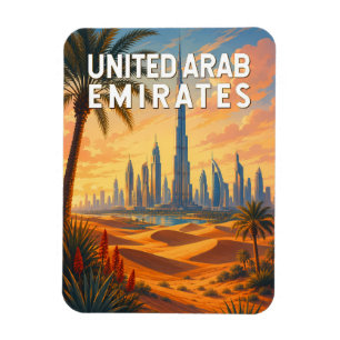 Íman Emirados Árabes Unidos Ilustração Viagem Arte
