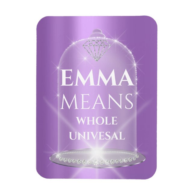 Íman Emma Name Significa Casamento Bridal Birthday Roxo (Vertical)