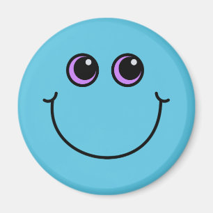 Íman Emoji azul de sorriso enfrenta