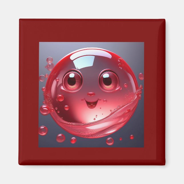 Íman Emoji (bolha de água vermelha) (Frente)