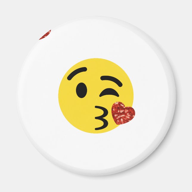 Íman emoji de beijo brilhante (Frente)