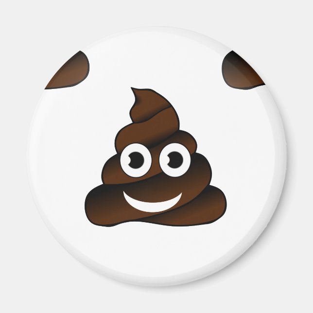 Íman emoji de cocô engraçado (Frente)
