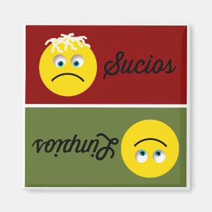 Íman Emoji Limpios Sucios Espanhol Magnet