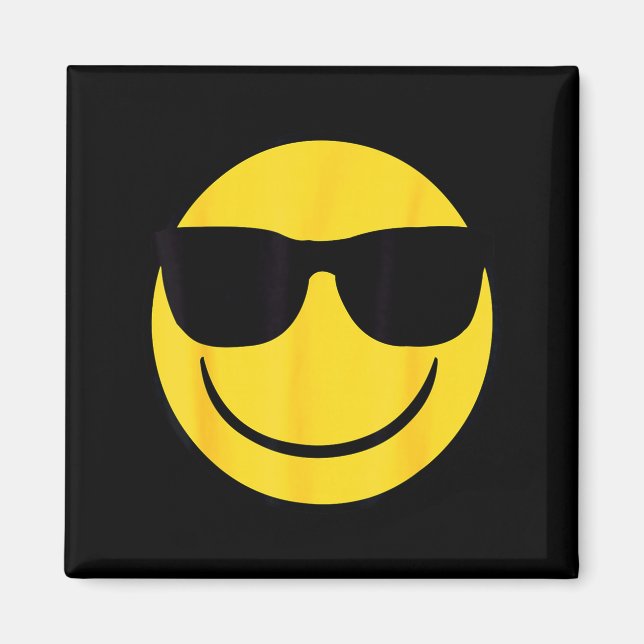 Íman Emoji Oficial Retrô Óculos de Sol Rosto Sorridente (Frente)