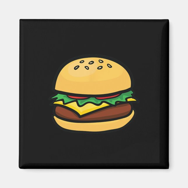 Íman Emoticon de Cheeseburger Hamburger Queijo Bbq  (Frente)