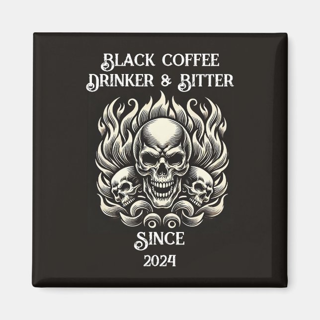 Íman Empurrador de café preto personalizado e amassador (Frente)
