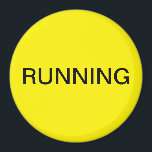 Íman Empurrando ímã amarelo mínimo para máquinas de lav<br><div class="desc">Íman mínimo de cozinha de máquina de lavar louça "em execução" com um fundo amarelo que o ajuda com a organização da cozinha. Personalize com o seu texto.</div>