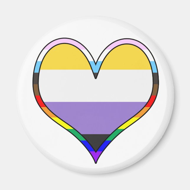Íman Enby Pride Heart (Frente)