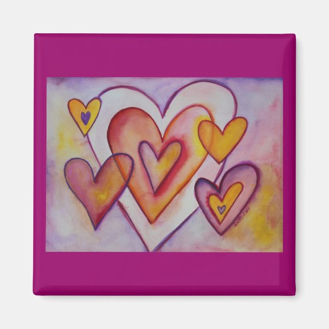 Íman Encaixando Corações de Amor Magnetos Personalizado (Frente)