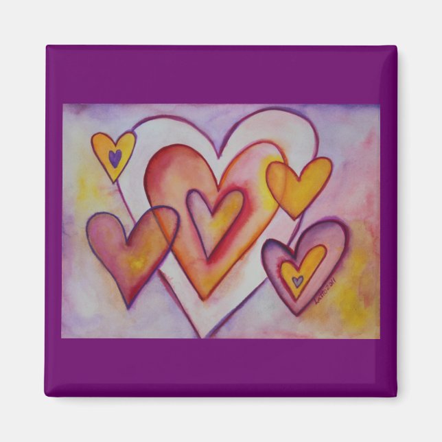 Íman Encaixando Corações de Amor Magnetos Personalizado (Frente)