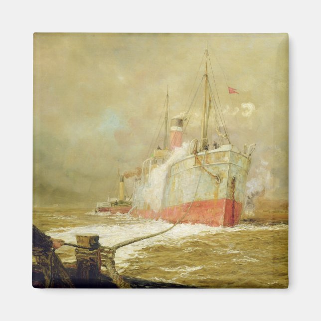 Íman Encaixando uma Embarcação de Carga (Frente)