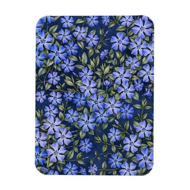 Íman Encantadoras Flores de Vinca Azul Profundo Espalha (Vertical)
