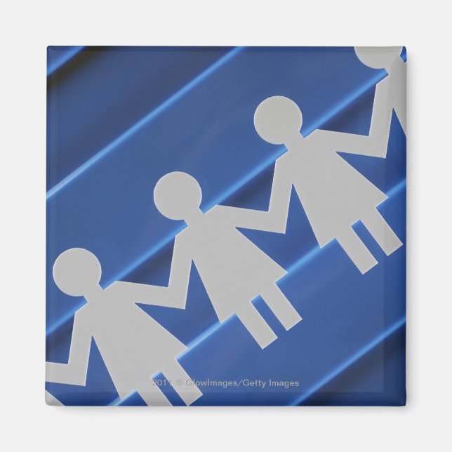 Íman Encerramento de bonecas em cadeia de papel (Frente)