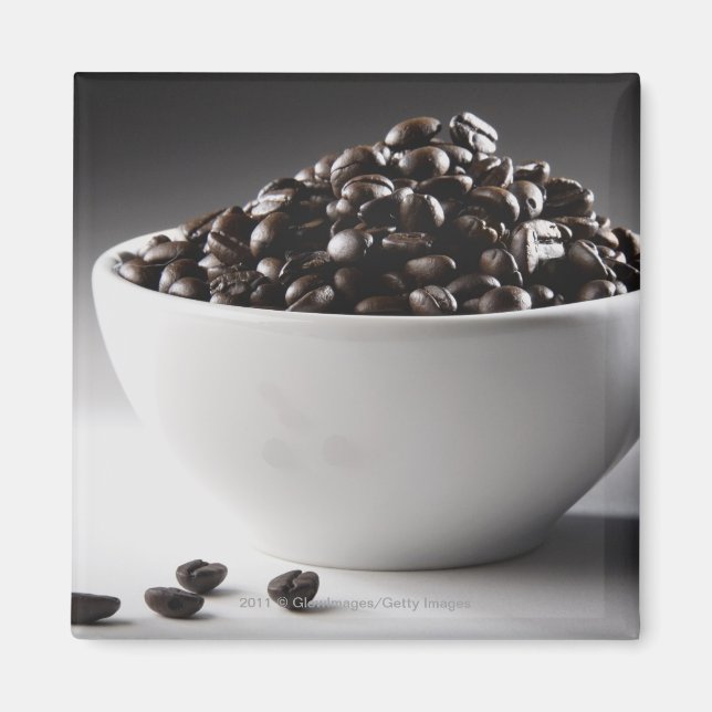 Íman Encerramento de um cheio de taças de grãos de café (Frente)