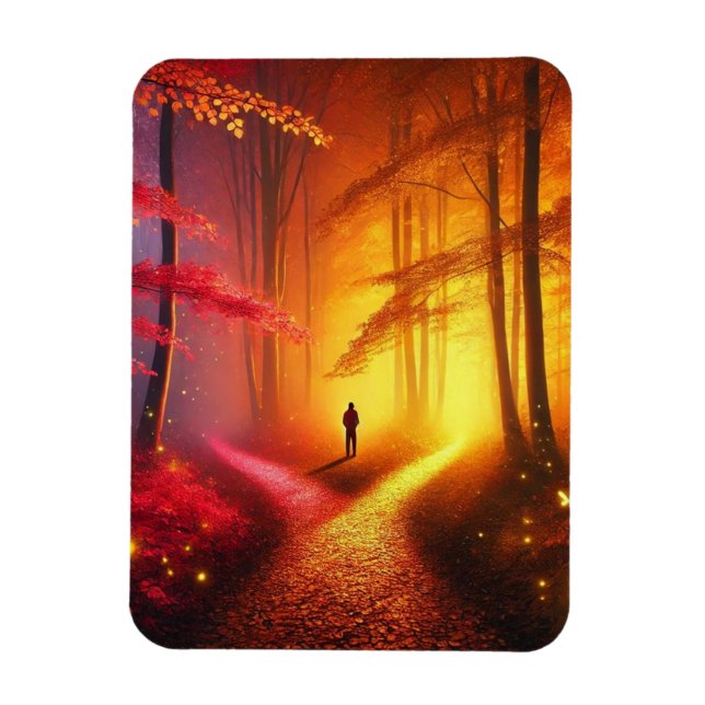 Íman Enchanted Crossroads – Vibrant Autumn Forest Art P (Vertical)